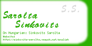 sarolta sinkovits business card